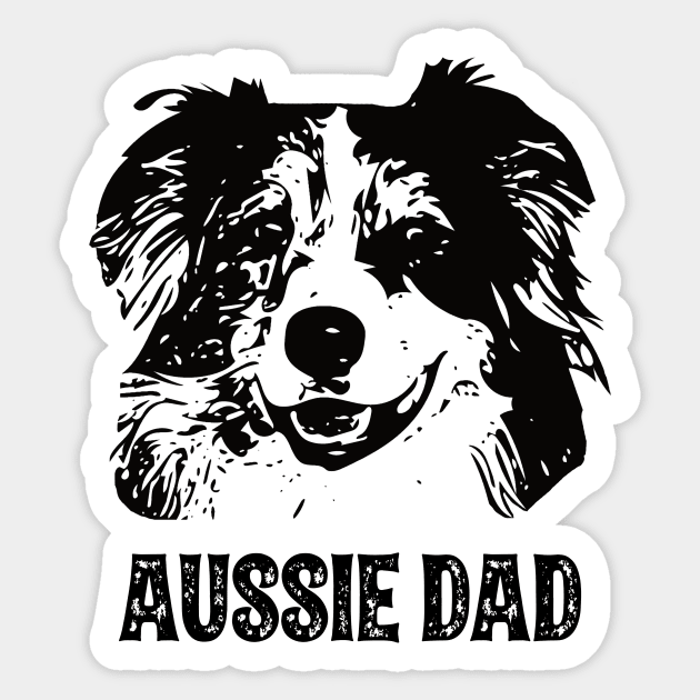 Aussie Dad Australian Shepherd Sticker by DoggyStyles